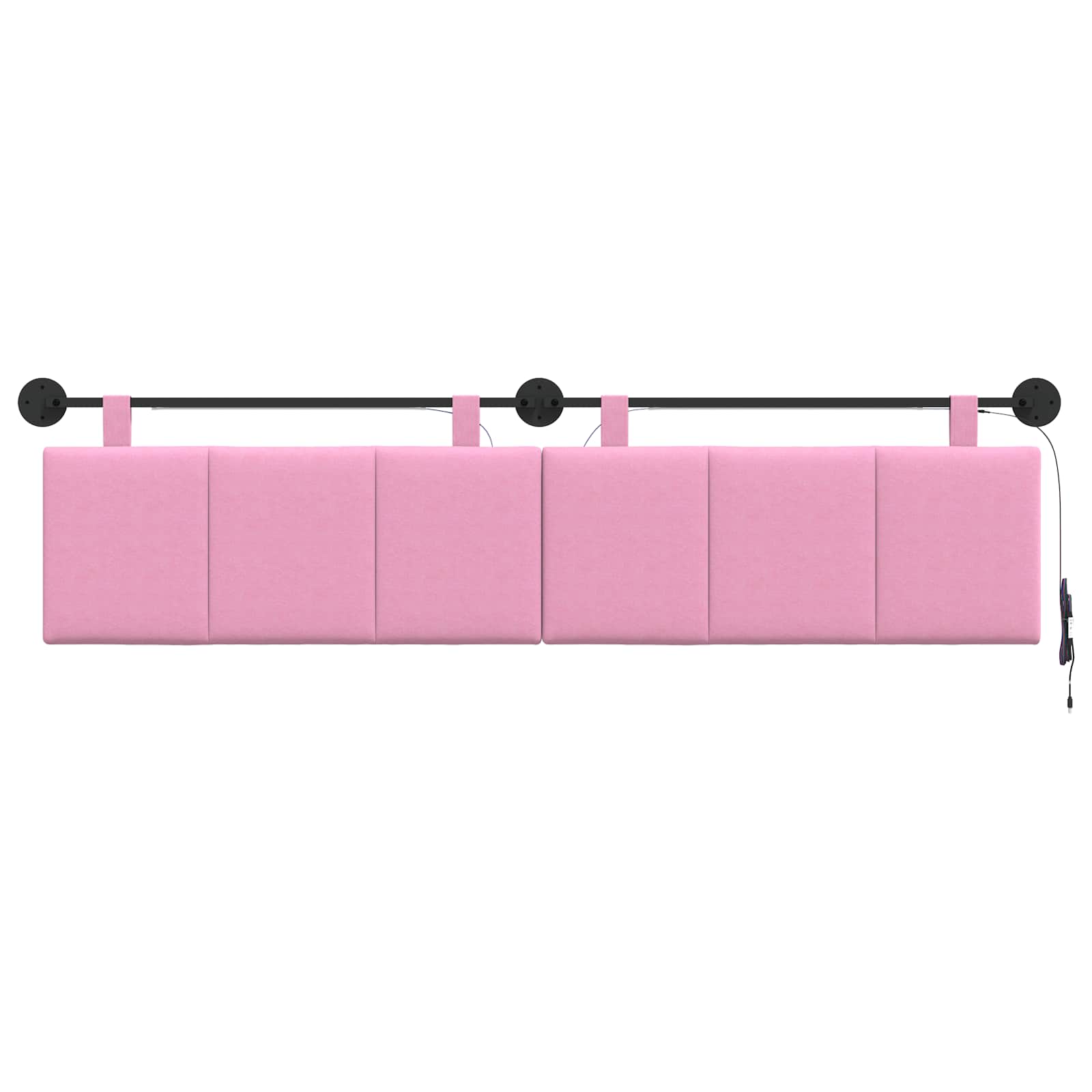 Tête de lit suspendue Avec lumière LED Rose Tissu - XIOS