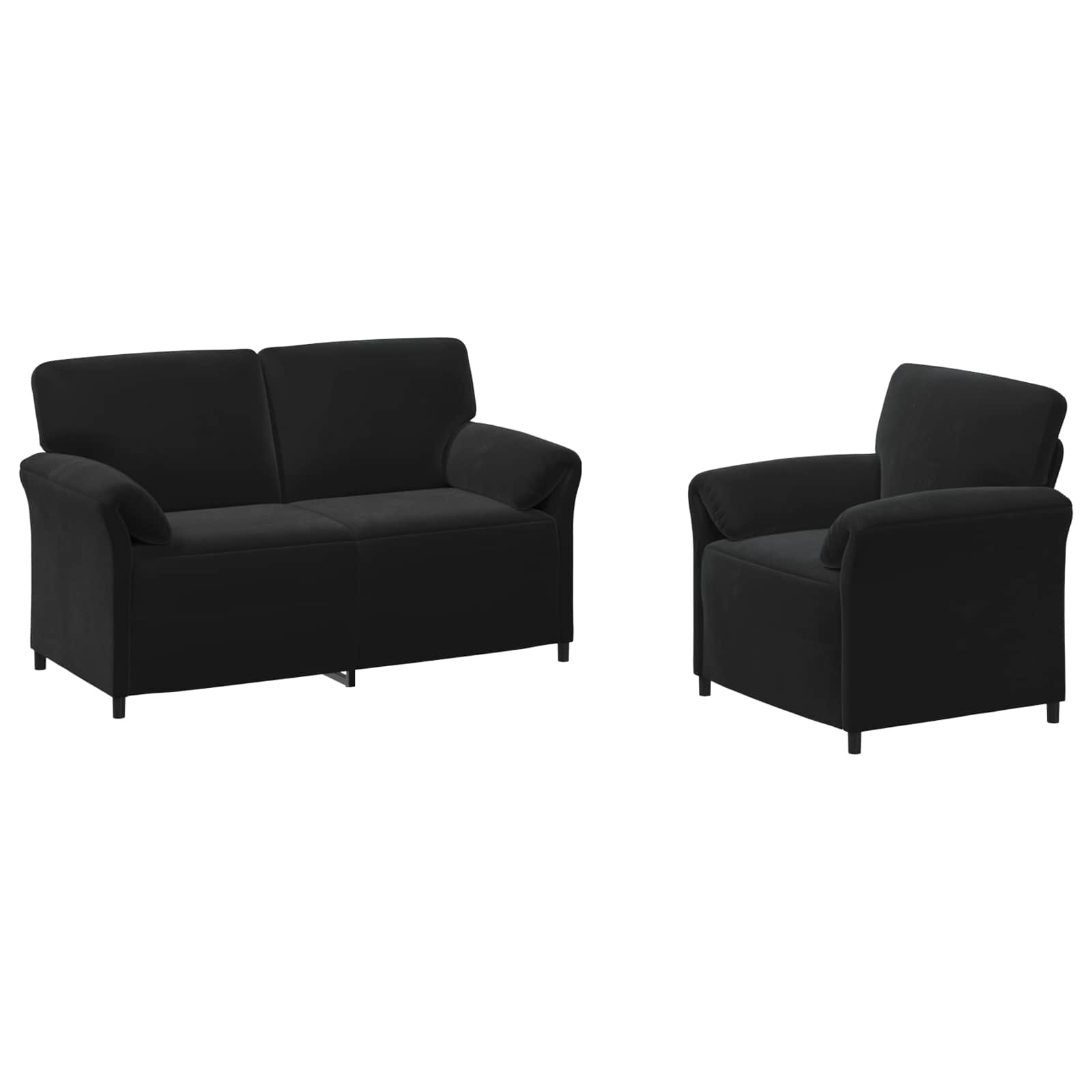 Ensemble de Canapés 2 pc Noir Velours