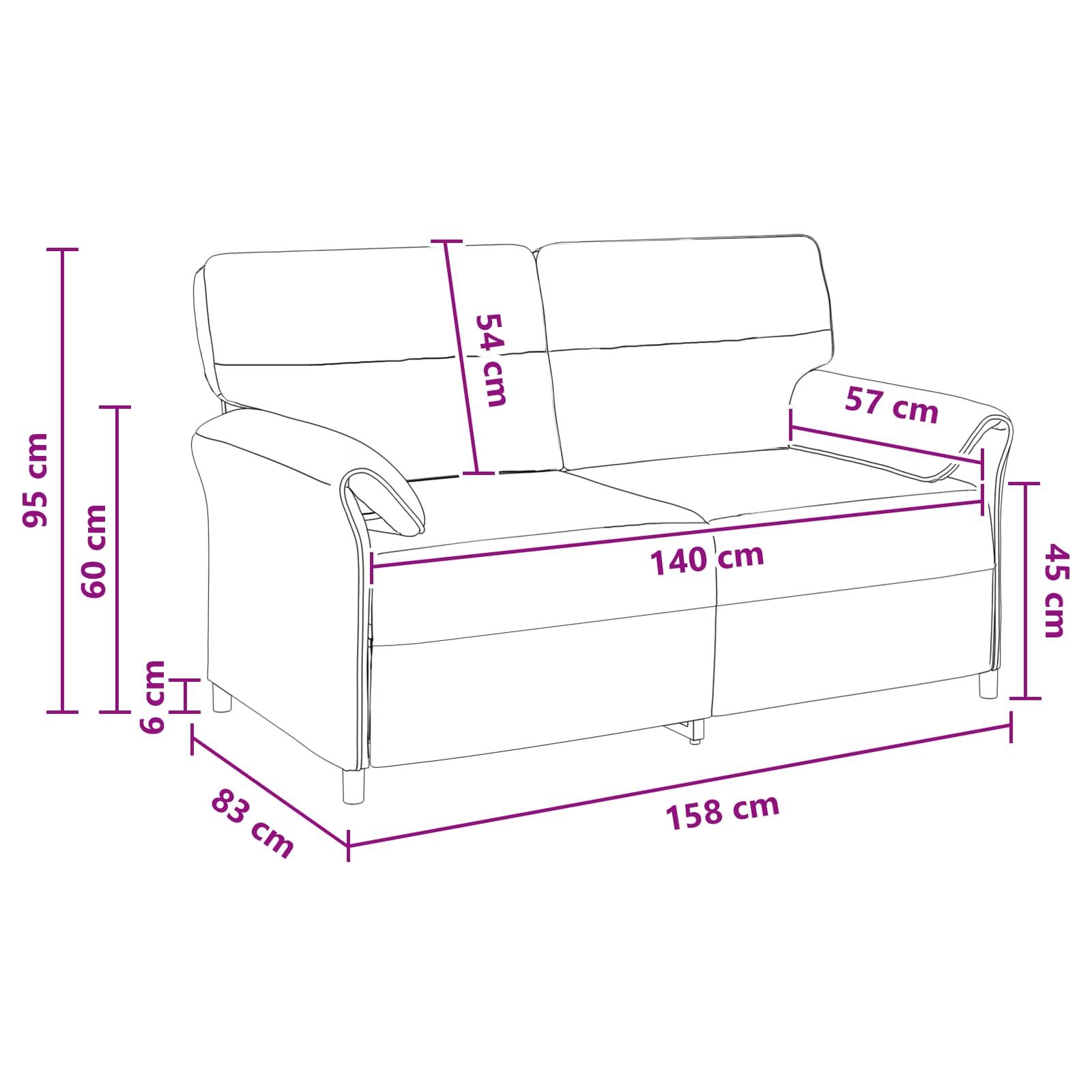 Canapé 100% polyester, cadre en métal, MDF, Contreplaqué - XIOS