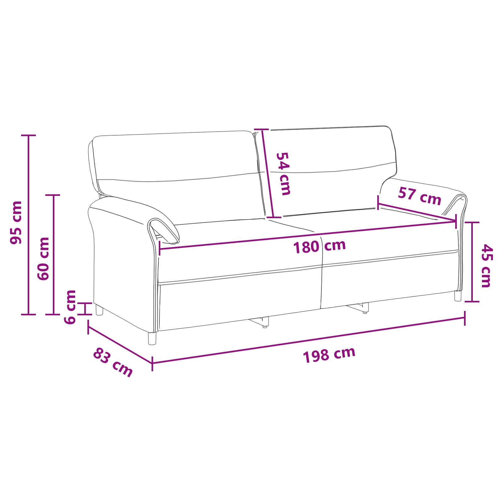 Canapé 100% polyester, cadre en métal, MDF, Contreplaqué - XIOS