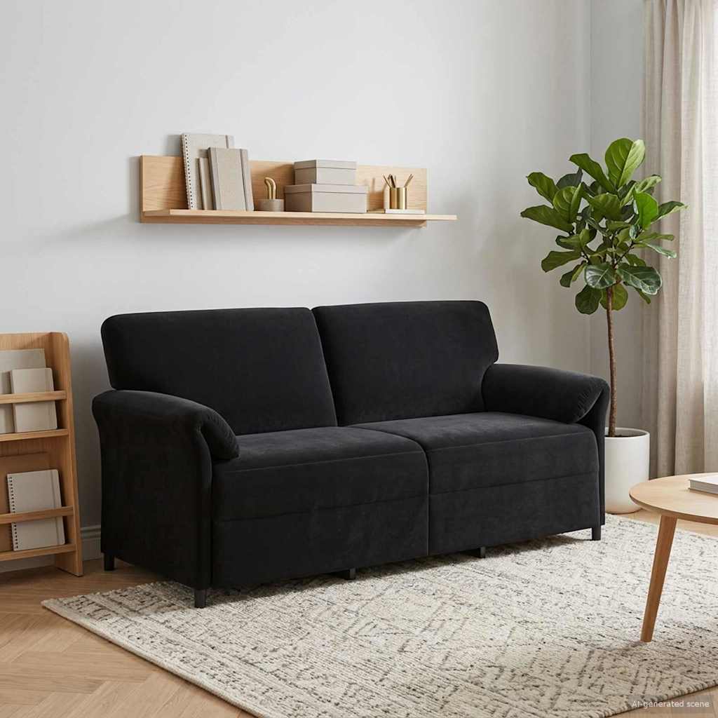 Sofa 3 places Noir 198 x 83 x 95 cm Velours - XIOS