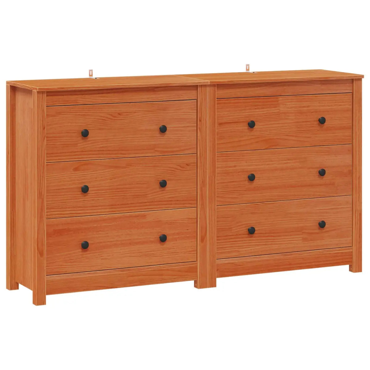 Buffet 2 pc Brun Ciré 140 x 35 x 80 cm Pin massif - XIOS