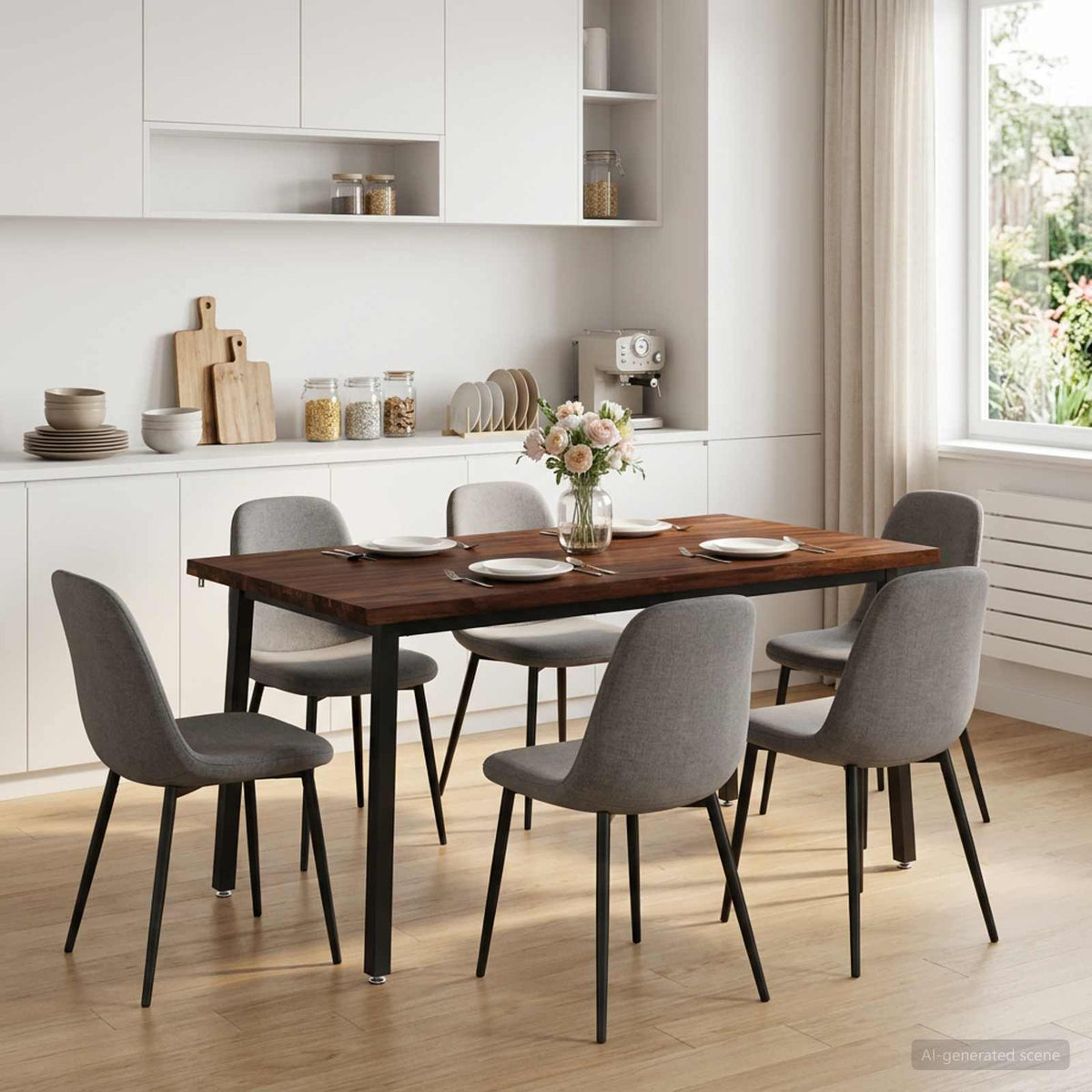 Table à manger en bord vivant 160 x 80 x 75 cm Marron foncé