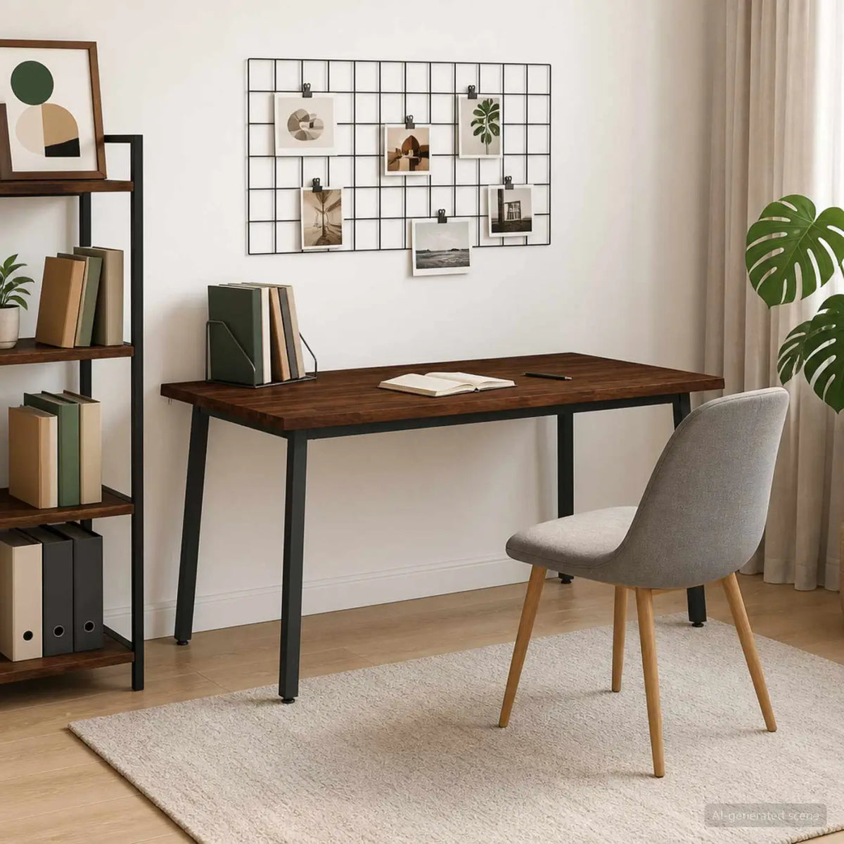 Table à manger en bord vivant 160 x 90 x 75 cm Marron foncé - XIOS