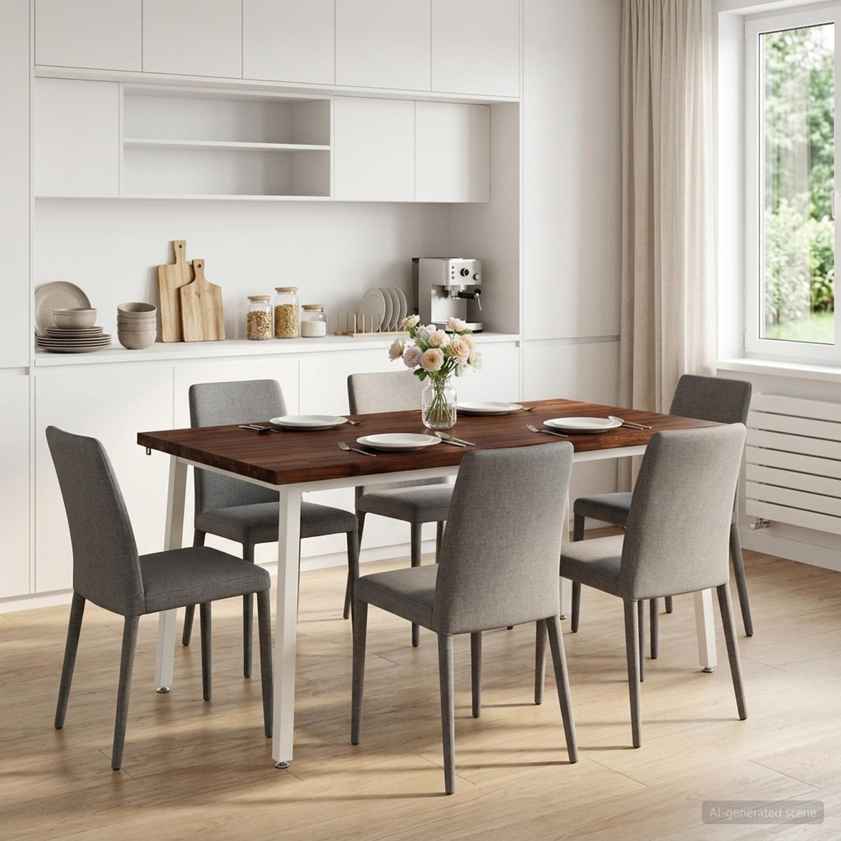 Table à manger en bord vivant 160 x 90 x 75 cm Marron foncé
