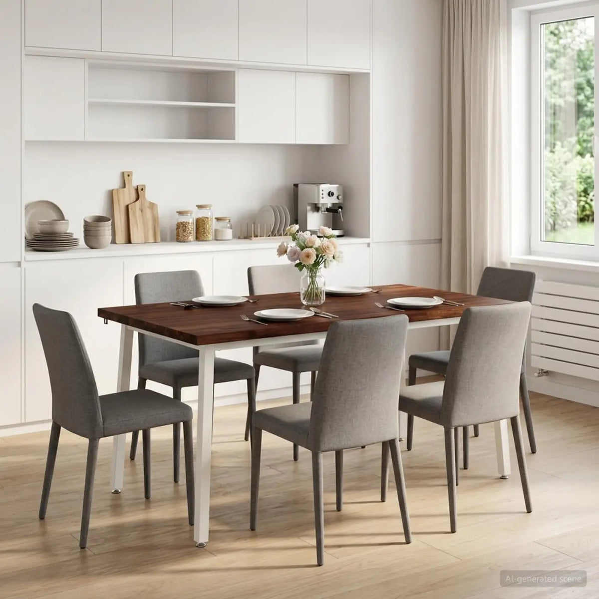 Table à manger en bord vivant 160 x 90 x 75 cm Marron foncé - XIOS