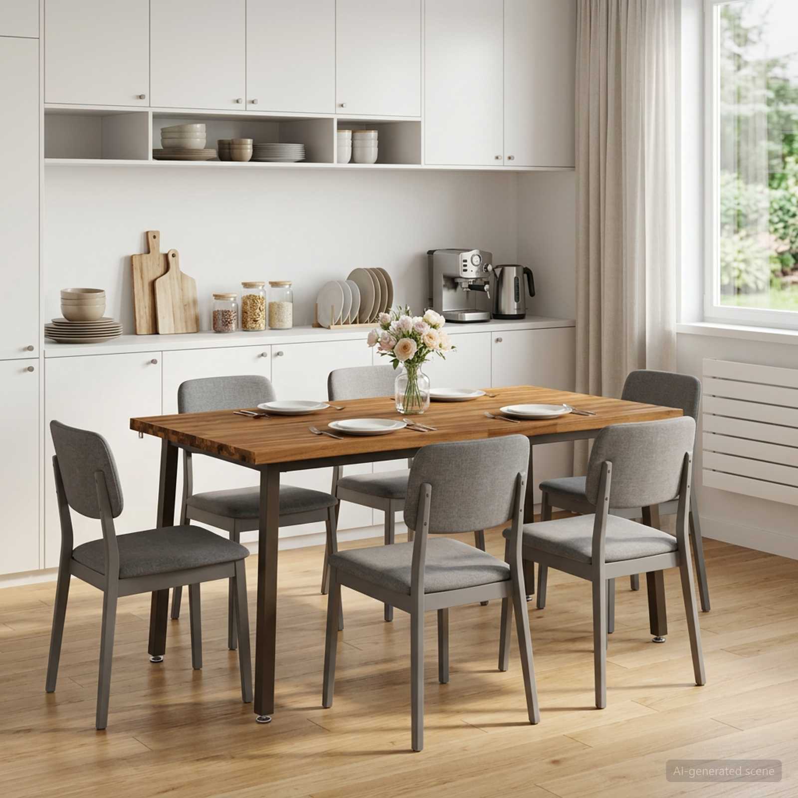 Table à manger en bord vivant 160 x 80 x 75 cm Naturel