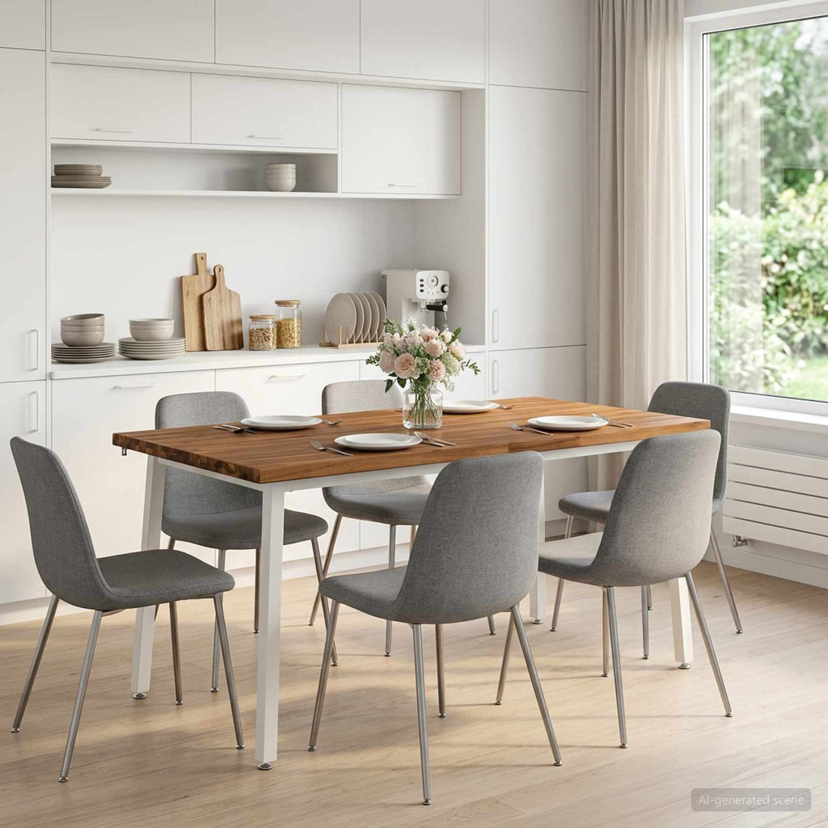 Table à manger en bord vivant 160 x 90 x 75 cm Naturel