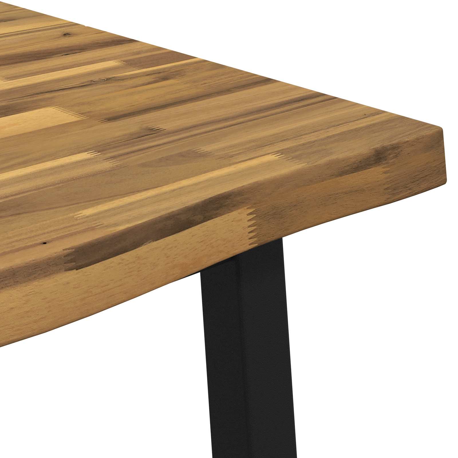 Table à manger en bord vivant 160 x 80 x 75 cm Blanc