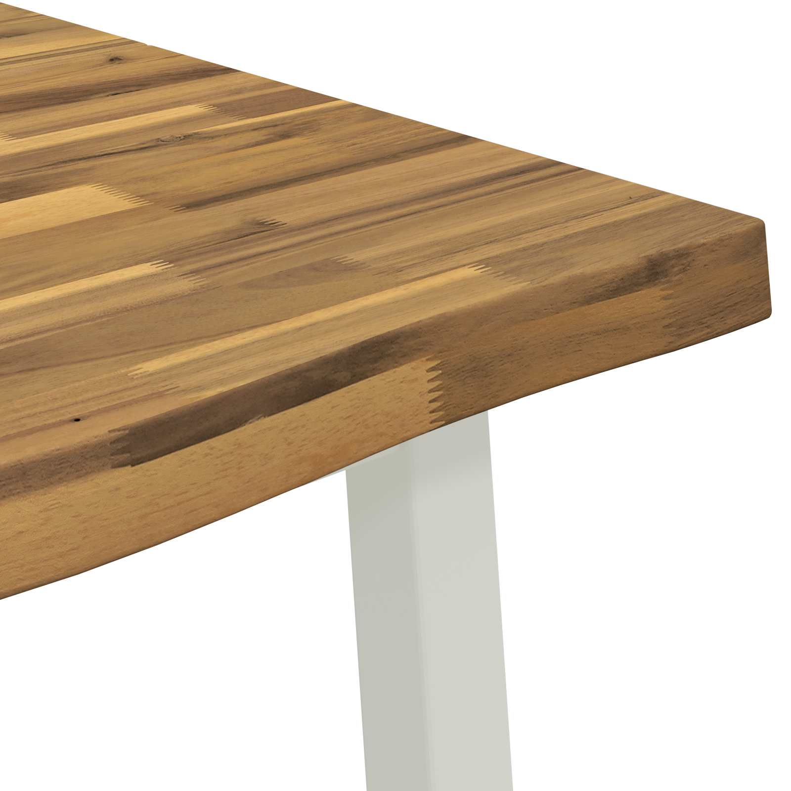Table à manger en bord vivant 160 x 80 x 75 cm Blanc