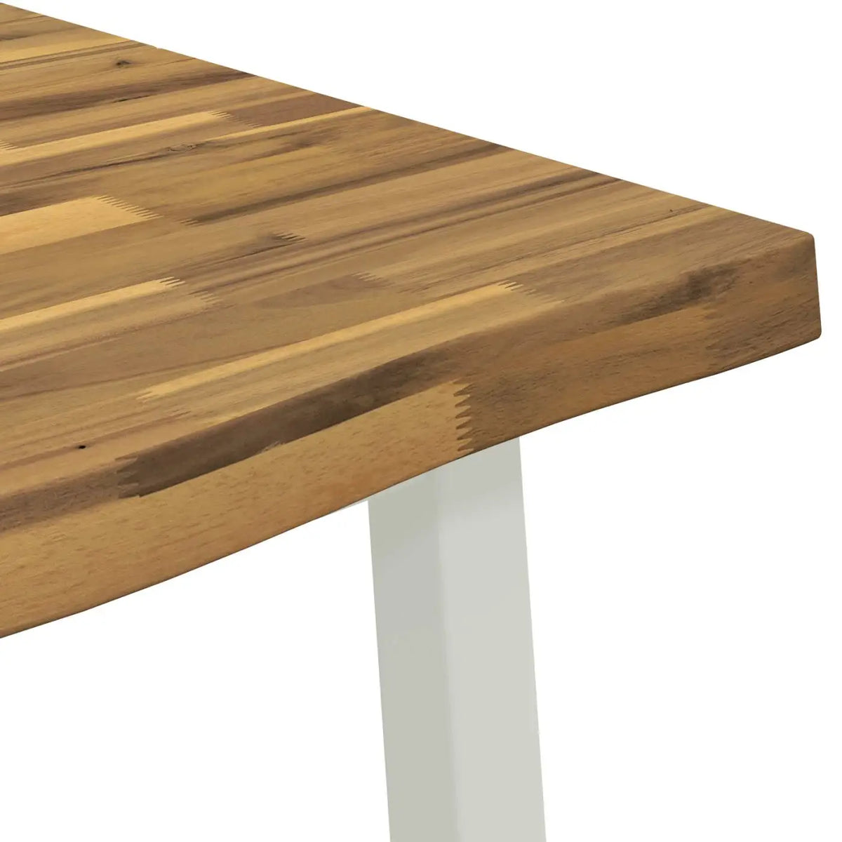 Table à manger en bord vivant 160 x 90 x 75 cm Blanc - XIOS