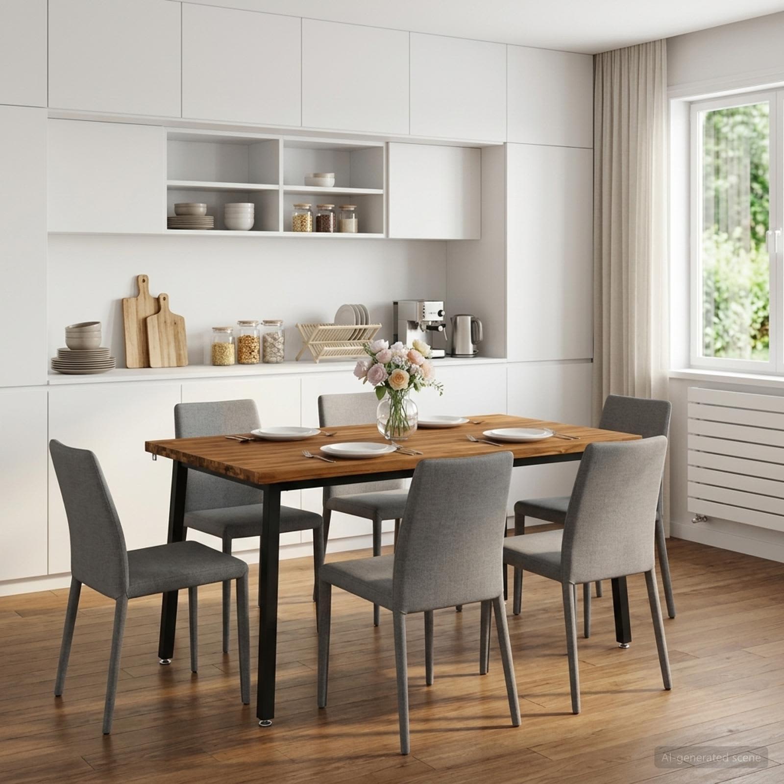 Table à manger carrée 160 x 80 x 75 cm Bois d'Acacia Massif