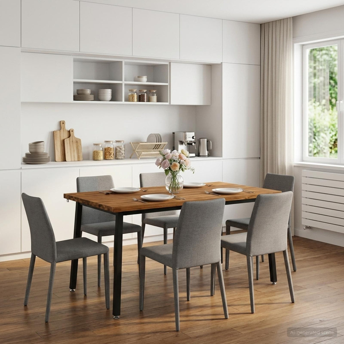 Table à manger carrée 160 x 90 x 75 cm Bois d'Acacia Massif