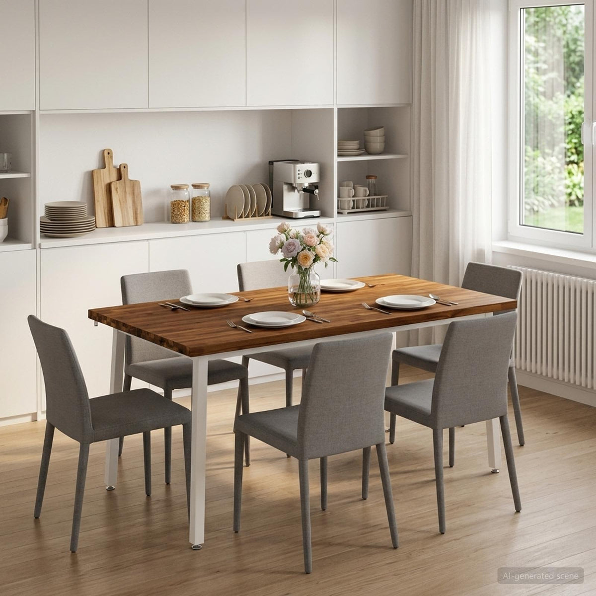 Table à manger carrée 160 x 80 x 75 cm Bois d'Acacia Massif