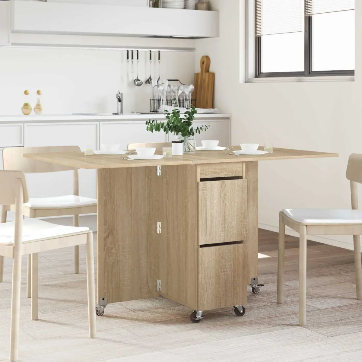 Table à dîner 140 x 80 x 77 cm Bois d’ingénierie Chêne Sonoma - XIOS