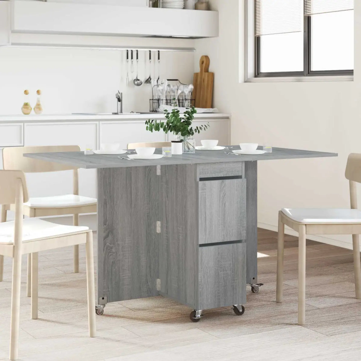 Table à dîner 140 x 80 x 77 cm Bois d’ingénierie Sonoma gris - XIOS