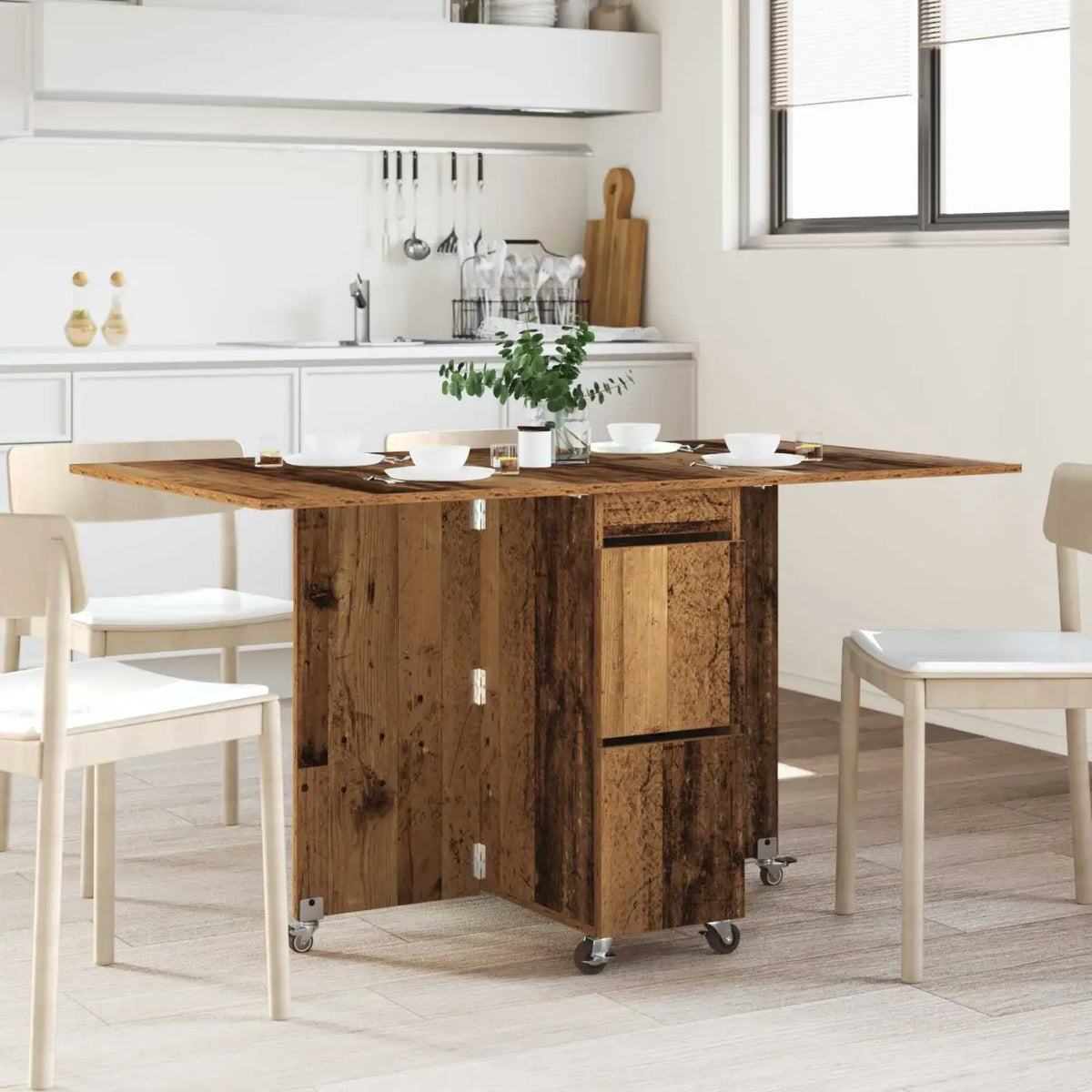 Table à dîner 140 x 80 x 77 cm Bois d’ingénierie Bois ancien - XIOS