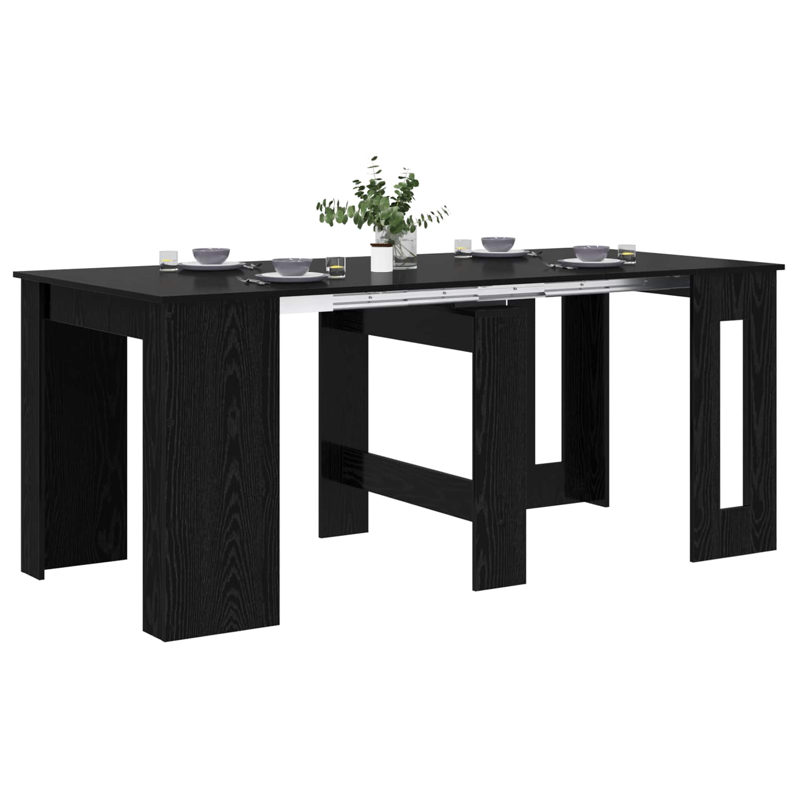 Table à dîner 180 x 85 x 75 cm Bois d'ingénierie Chêne noir - XIOS