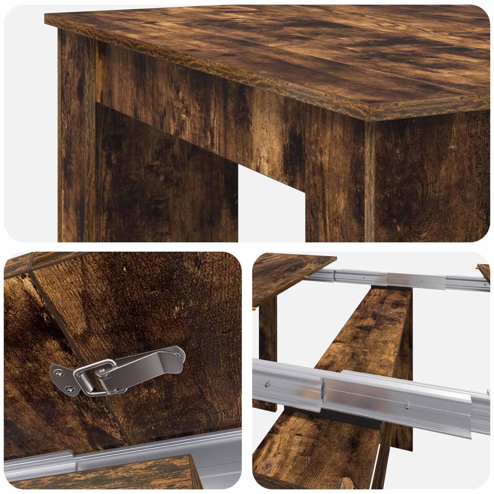 Table à dîner 180 x 85 x 75 cm Bois d'ingénierie Chêne fumé - XIOS