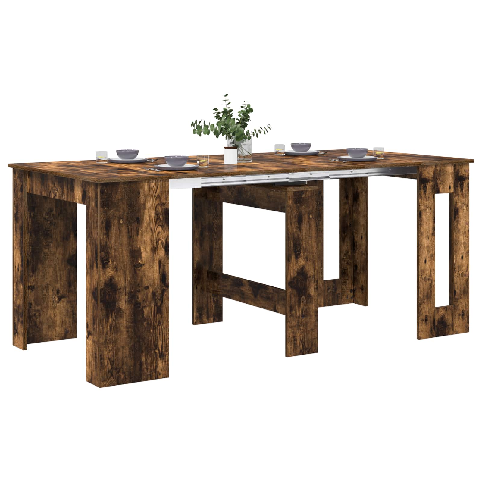 Table à dîner 180 x 85 x 75 cm Bois d'ingénierie Chêne fumé - XIOS