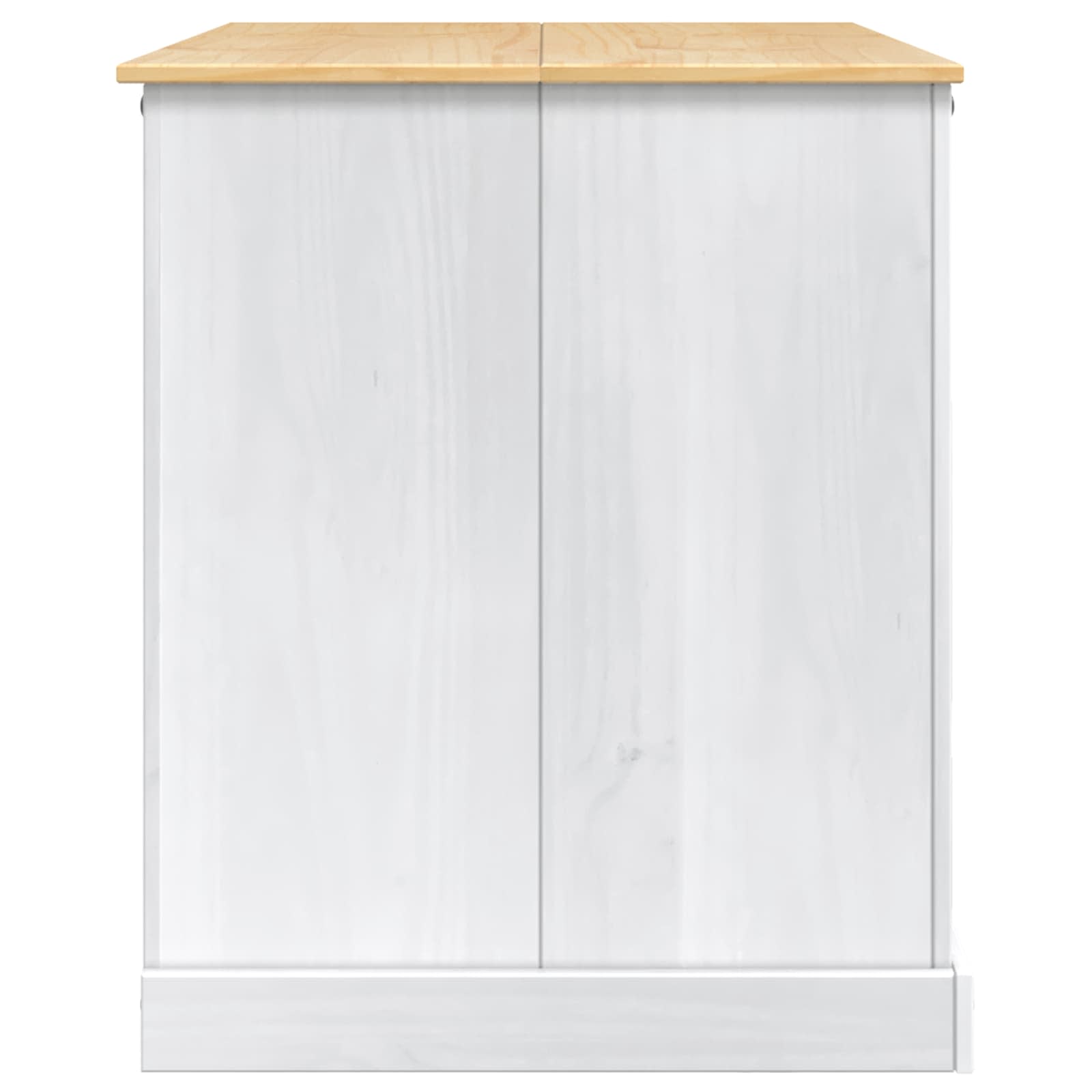 Chariot de cuisine 2 pcs Blanc et Cire de Miel Pin massif - XIOS