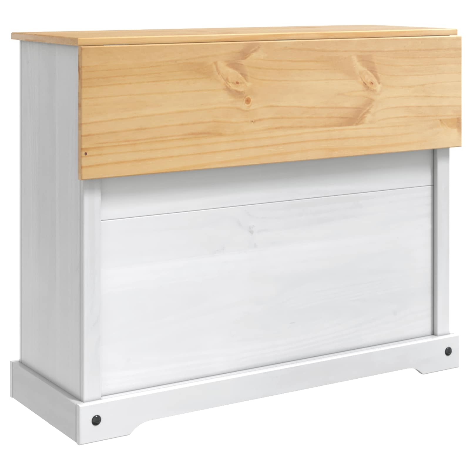 Chariot de cuisine 2 pcs Blanc et Cire de Miel Pin massif - XIOS