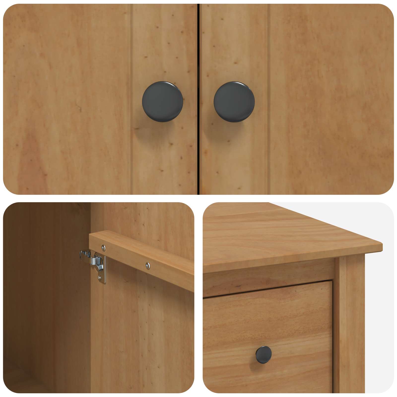 Chariot de cuisine PANAMA 2 pcs Cire de Miel 112 x 77 x 90 cm - XIOS