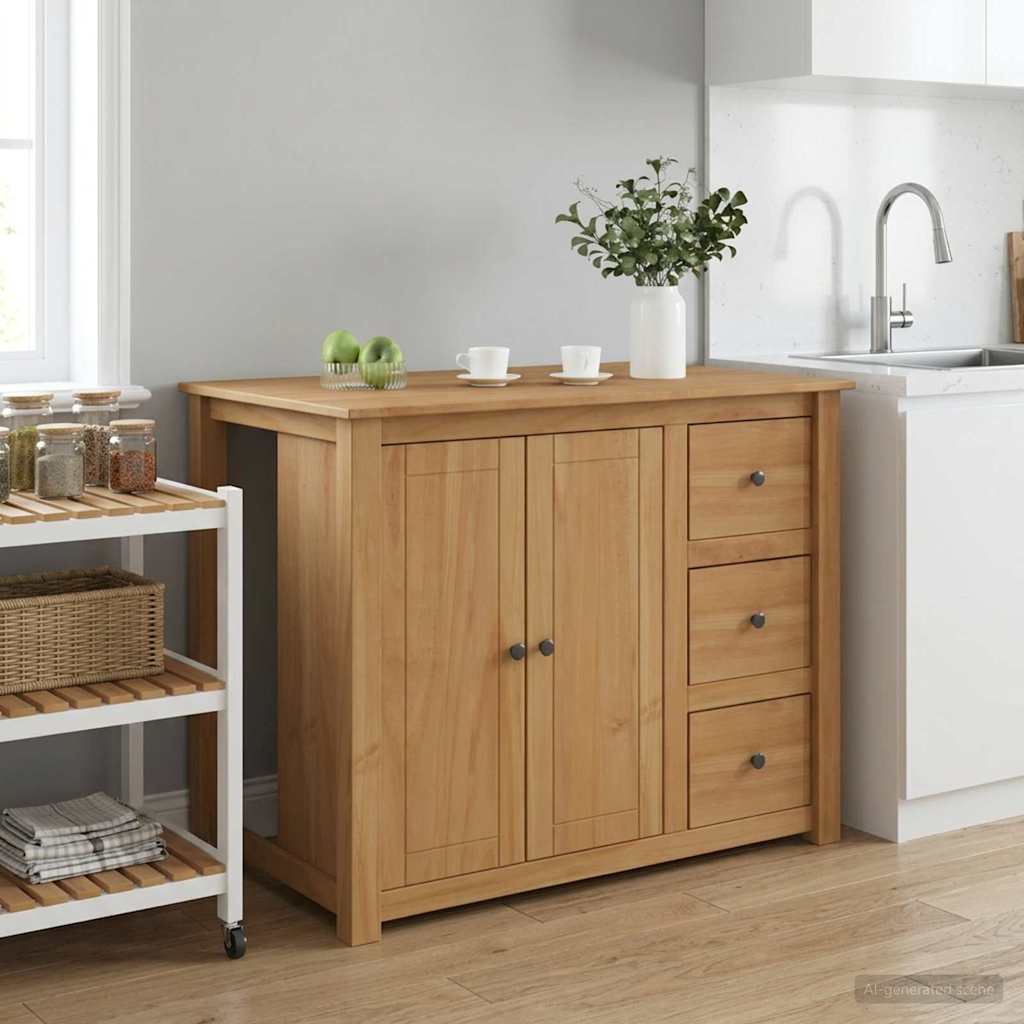 Chariot de cuisine PANAMA 2 pcs Cire de Miel 112 x 77 x 90 cm - XIOS