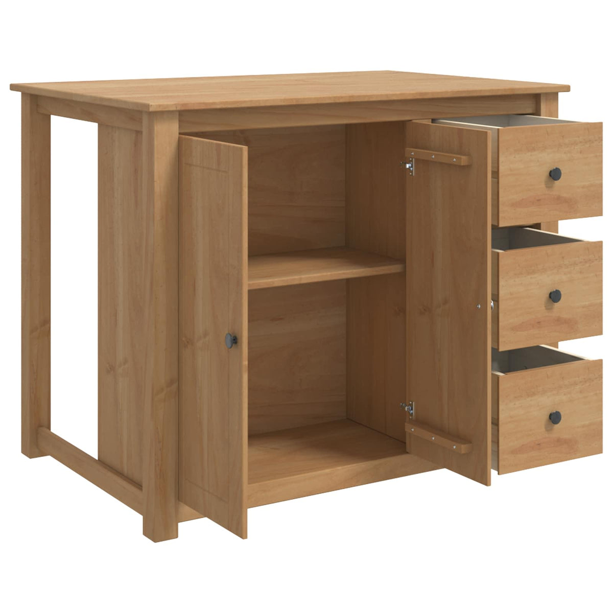 Ensemble Cuisine Îlot PANAMA Cire de Miel 112 x 77 x 90 cm