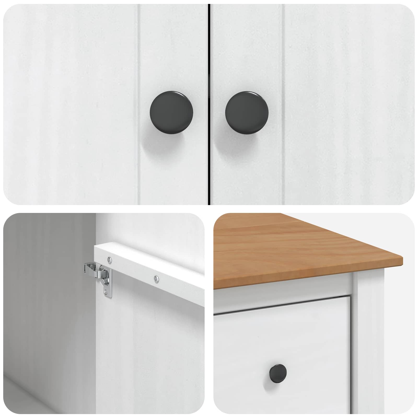 Chariot de cuisine PANAMA 2 pcs Blanc et Cire de Miel - XIOS