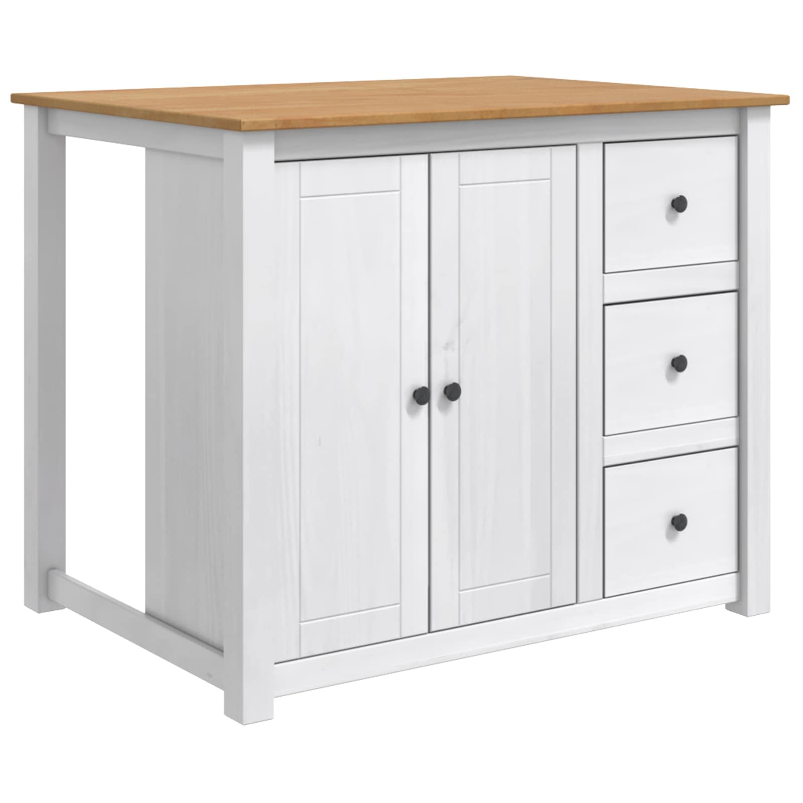 Chariot de cuisine PANAMA 2 pcs Blanc et Cire de Miel - XIOS