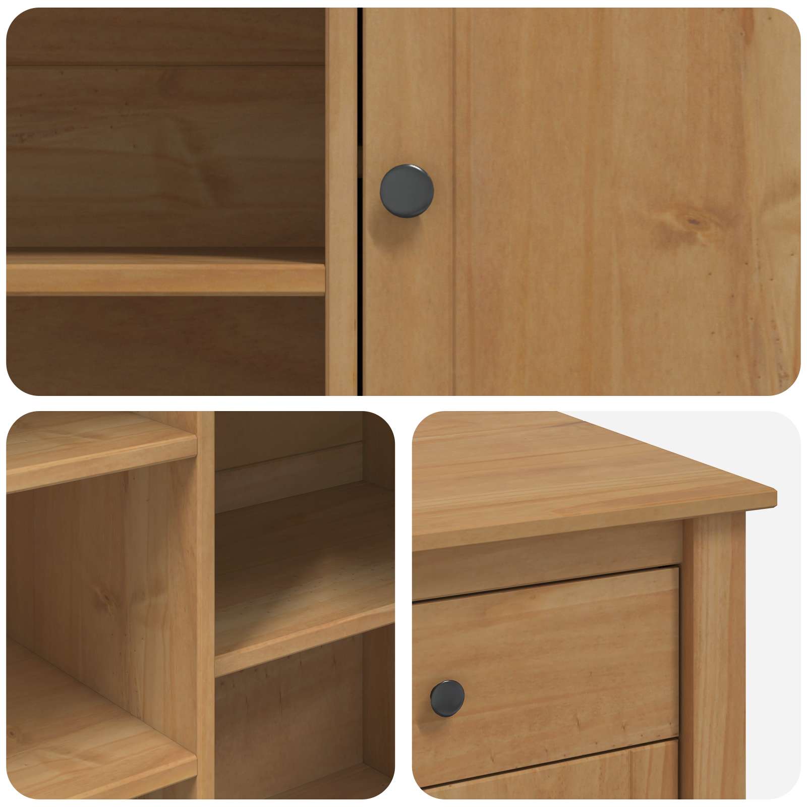 Chariot de cuisine PANAMA 2 pcs Cire de Miel 112 x 77 x 90 cm - XIOS