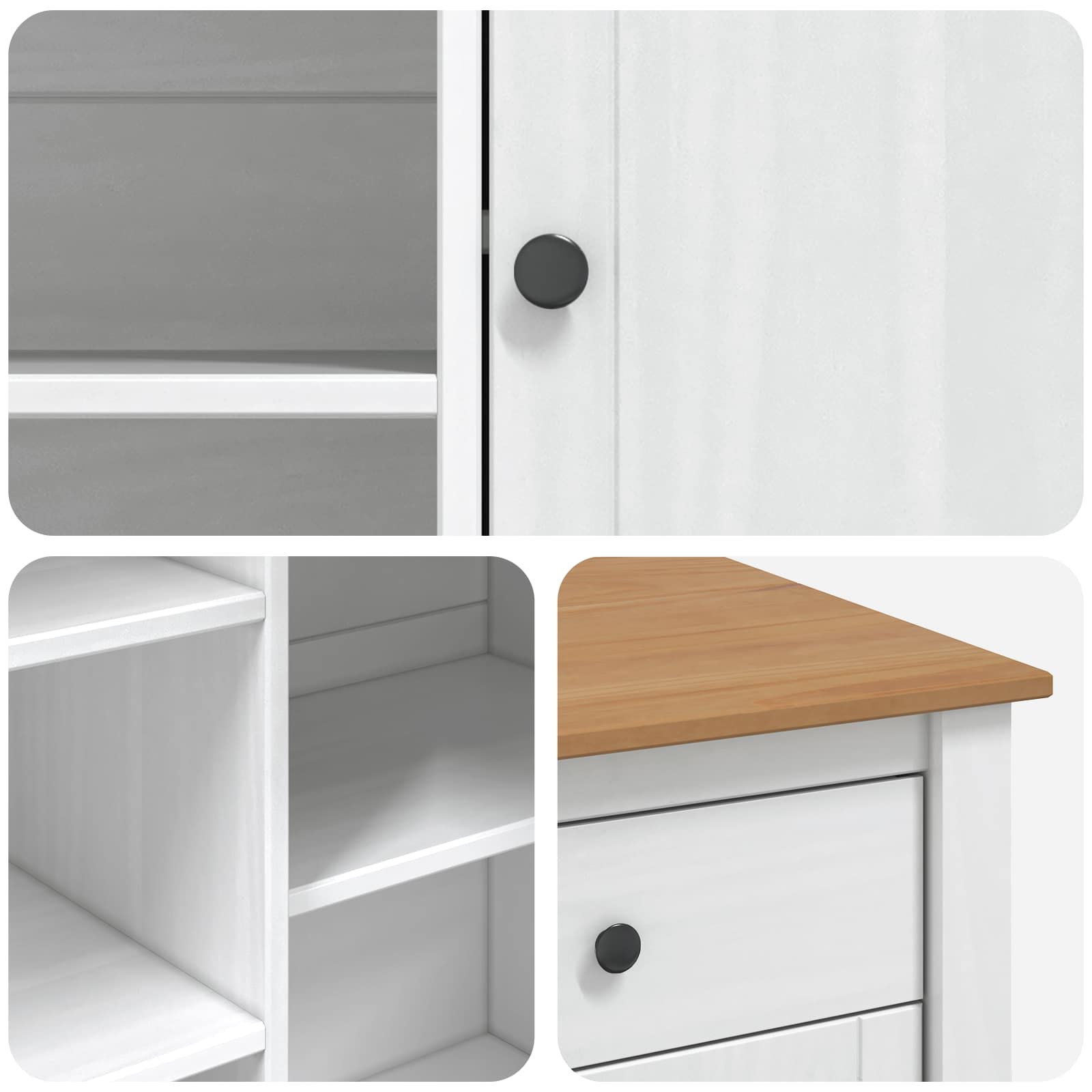 Chariot de cuisine PANAMA 2 pcs Blanc et Cire de Miel - XIOS