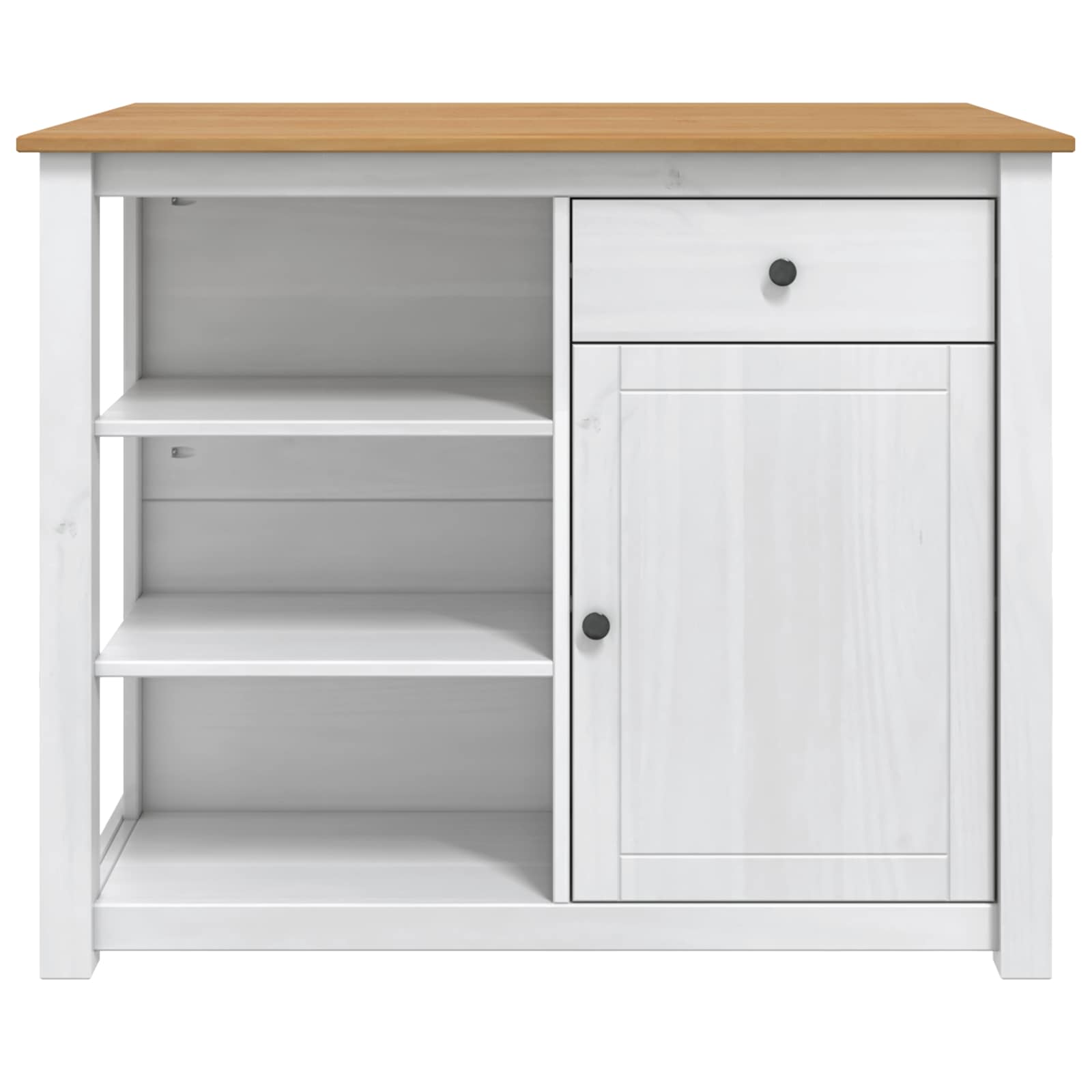 Chariot de cuisine PANAMA 2 pcs Blanc et Cire de Miel - XIOS