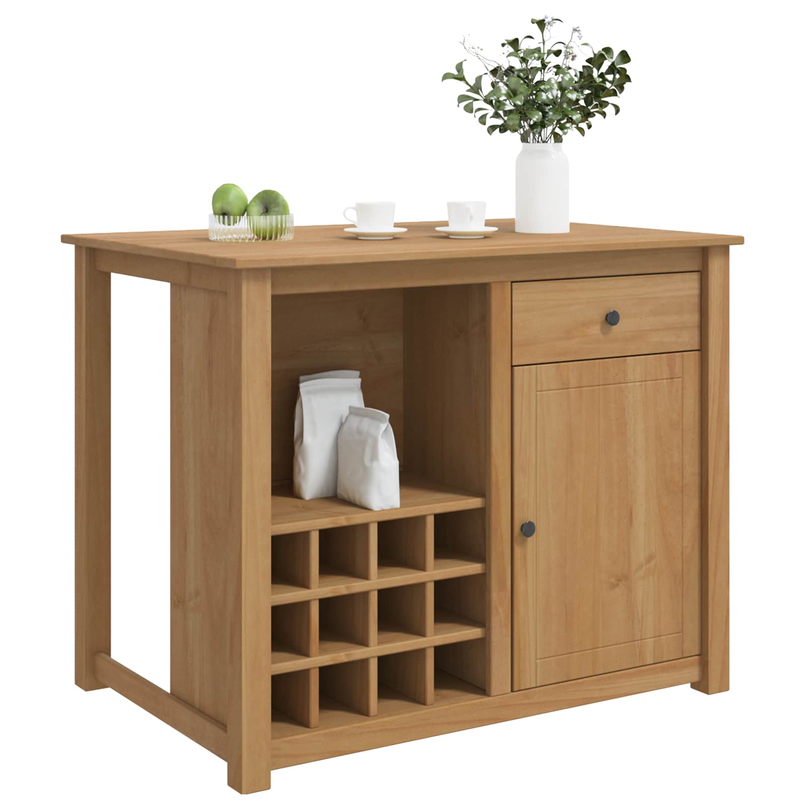 Chariot de cuisine PANAMA 2 pcs Cire de Miel 112 x 77 x 90 cm - XIOS