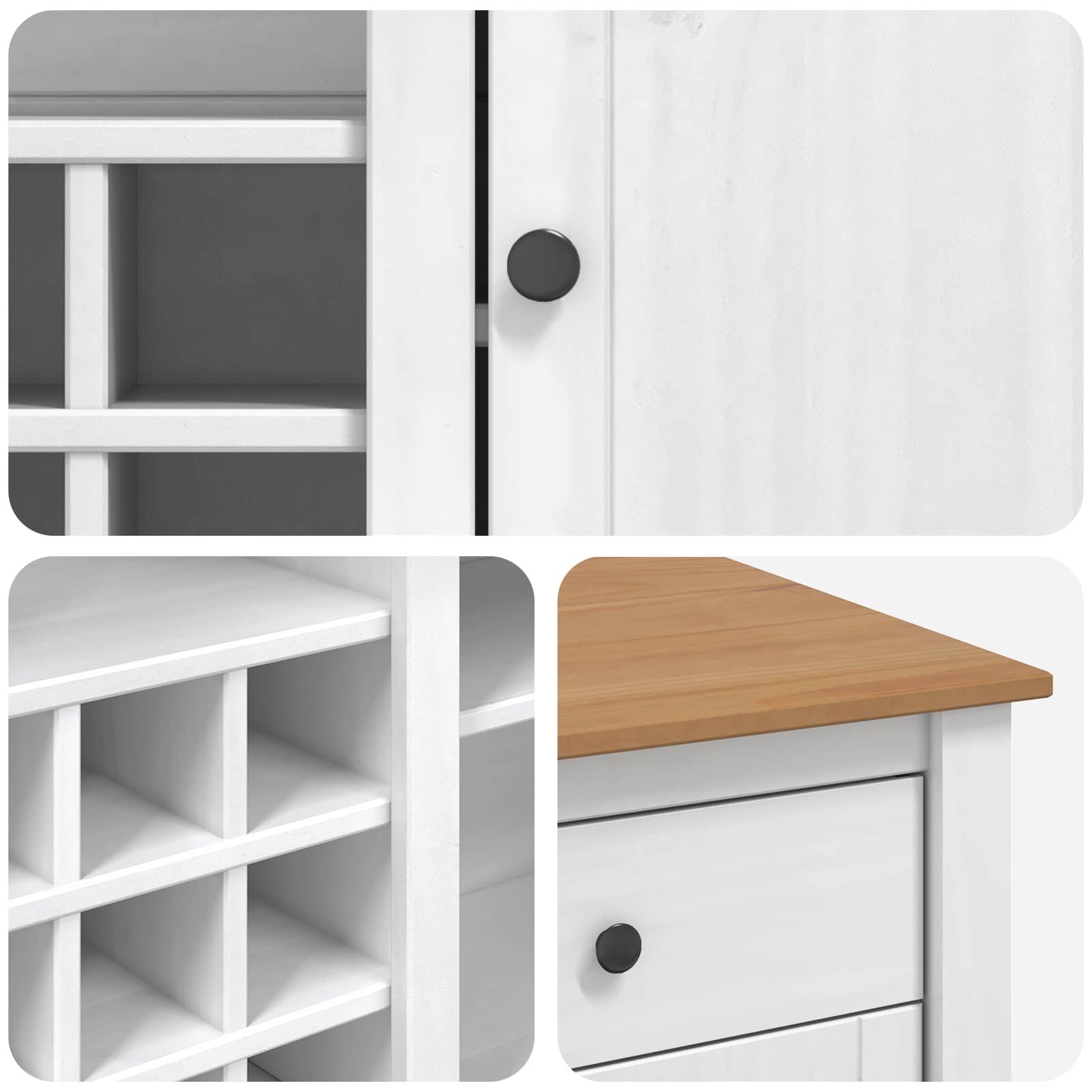 Chariot de cuisine PANAMA 2 pcs Blanc et Cire de Miel - XIOS