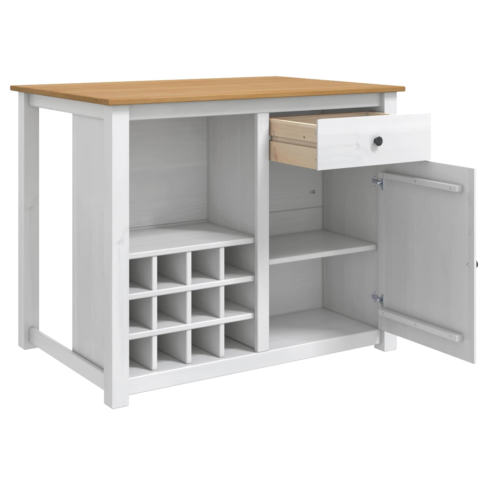 Chariot de cuisine PANAMA 2 pcs Blanc et Cire de Miel - XIOS
