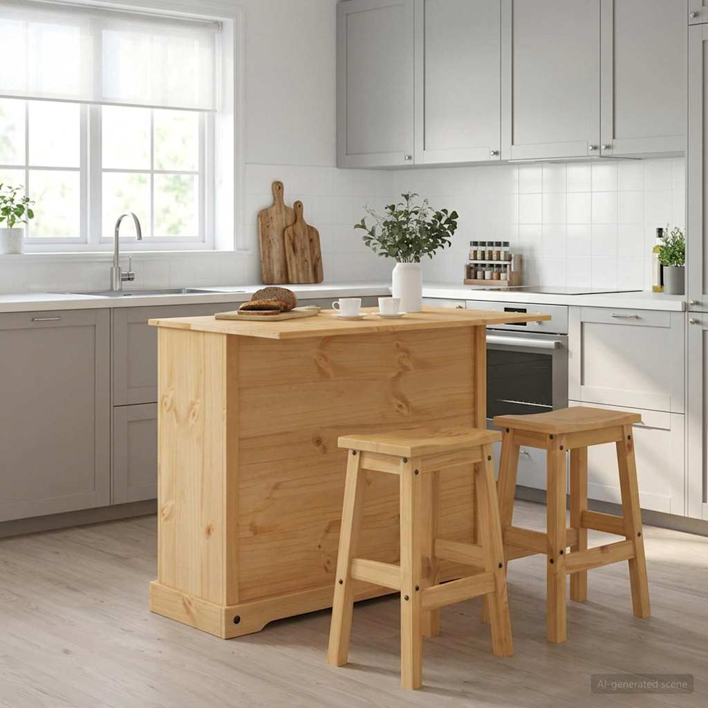 Ensemble Cuisine Îlot avec tiroir Corona 3 pcs Cire de Miel - XIOS