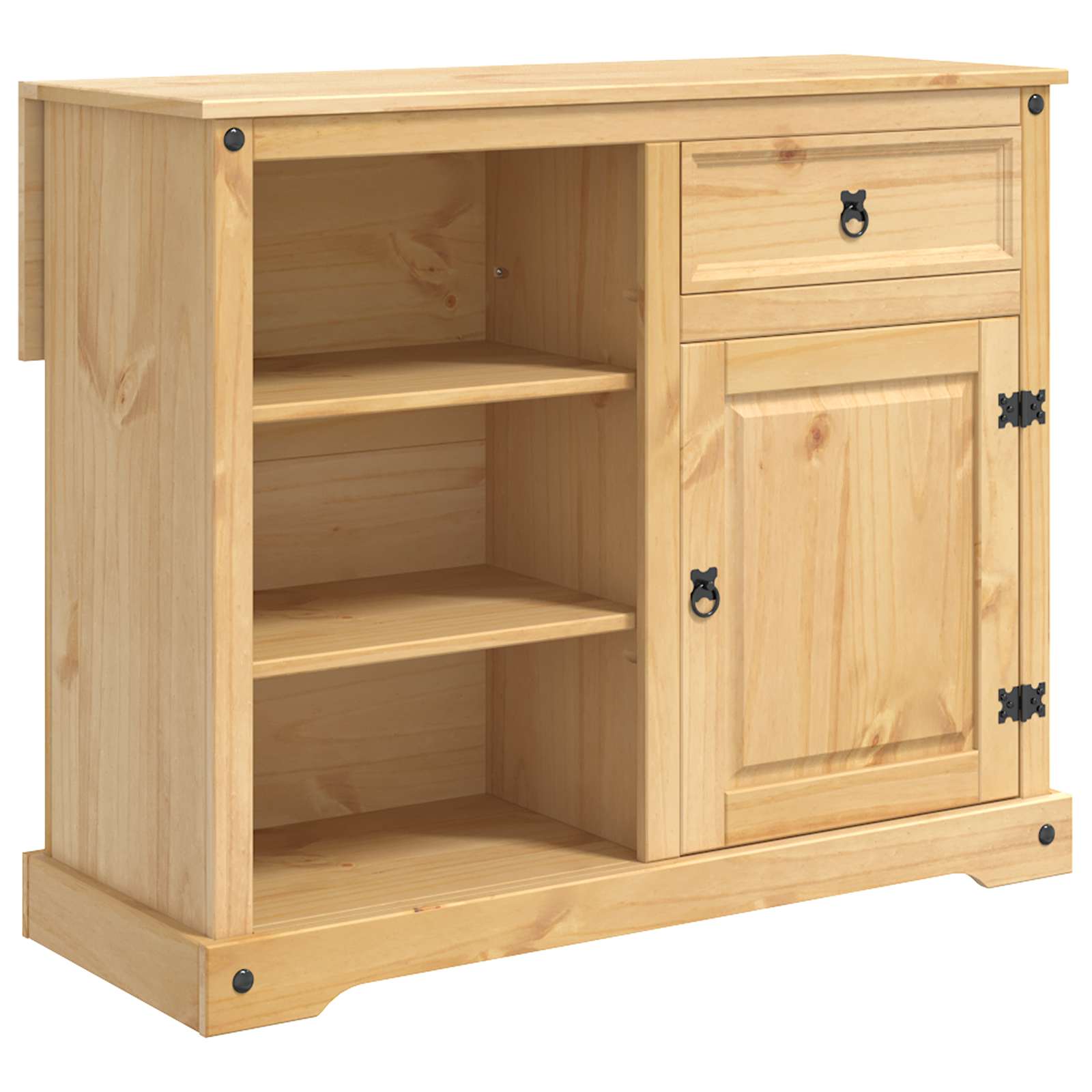Ensemble Cuisine Îlot avec tiroir 3 pcs Cire de Miel Pin massif - XIOS