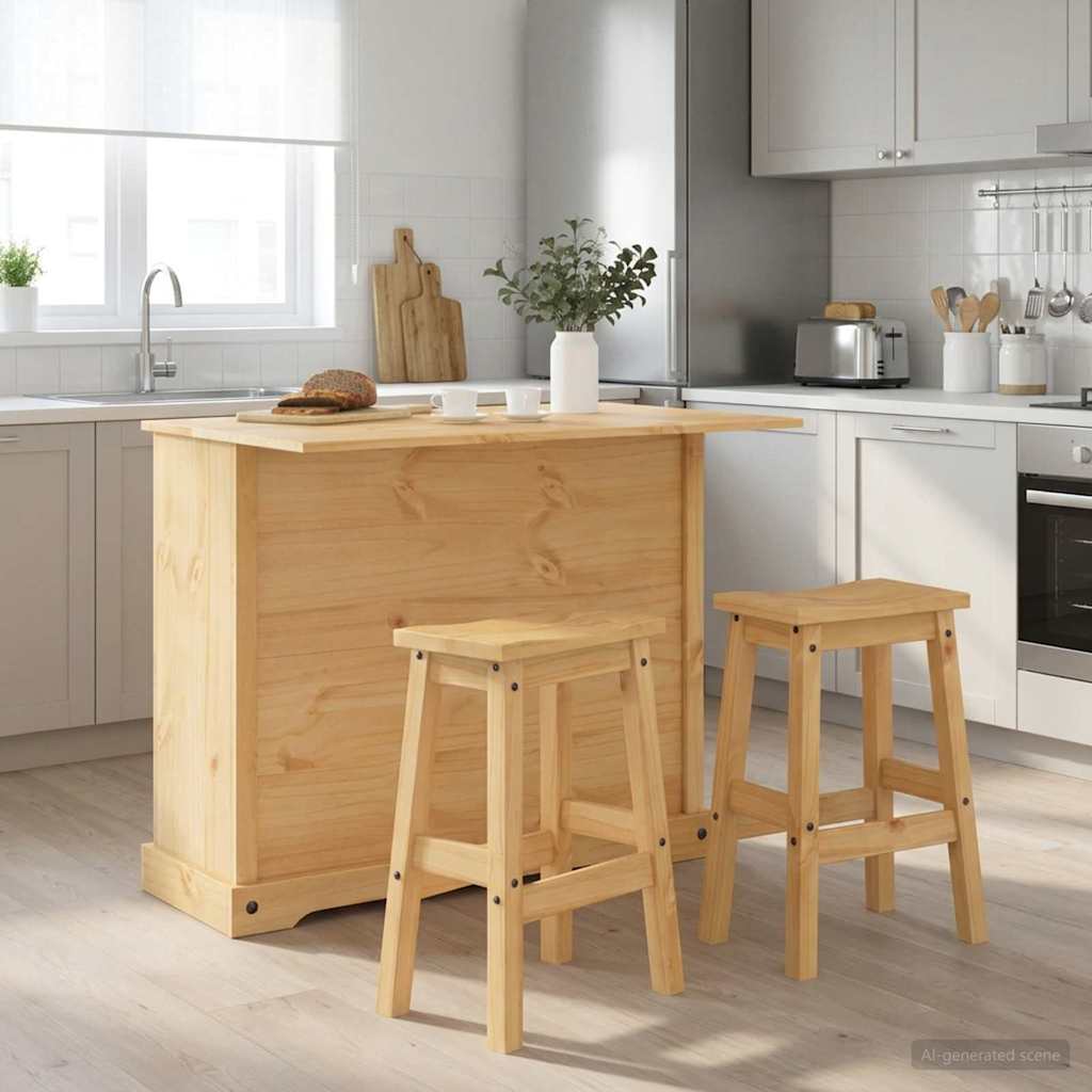 Rangement de cuisine avec tiroir 2 pcs Cire de Miel Pin massif - XIOS