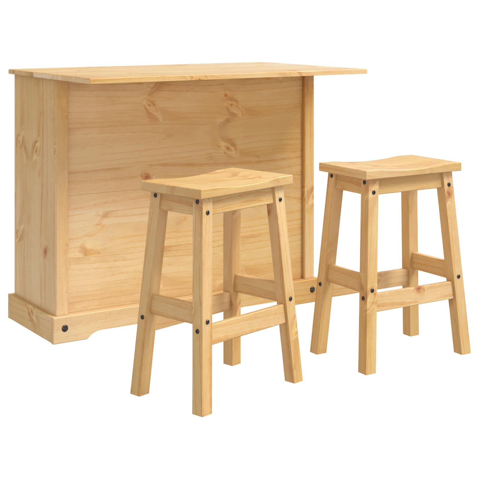 Rangement de cuisine avec tiroir 2 pcs Cire de Miel Pin massif - XIOS