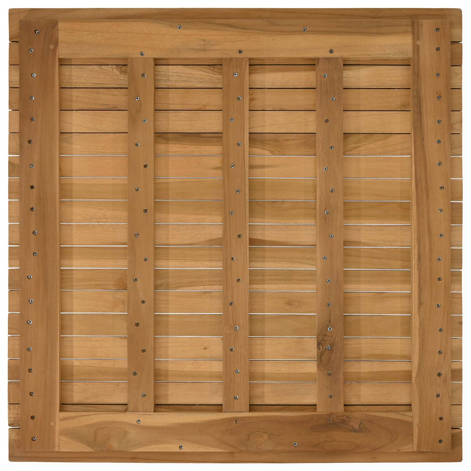 Plateau de table 70 x 70 x 3,5 cm Carré Bois de teck massif - XIOS