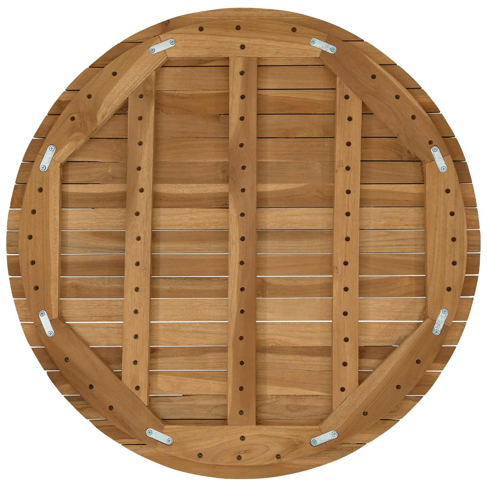 Plateau de table Ø 70 x 3,5 Rond Bois de teck massif Naturel - XIOS