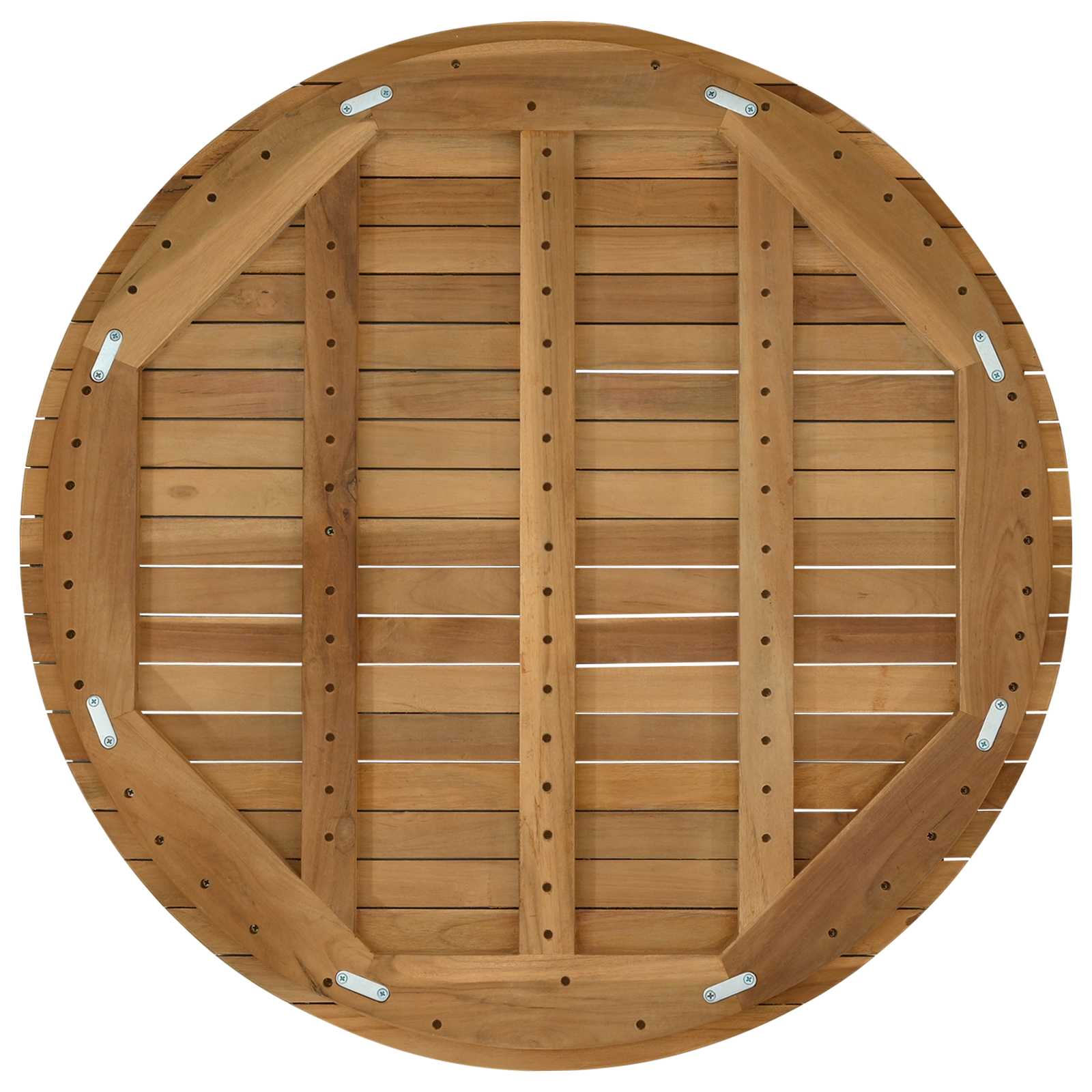 Plateau de table Ø 80 x 3,5 Rond Bois de teck massif Naturel - XIOS