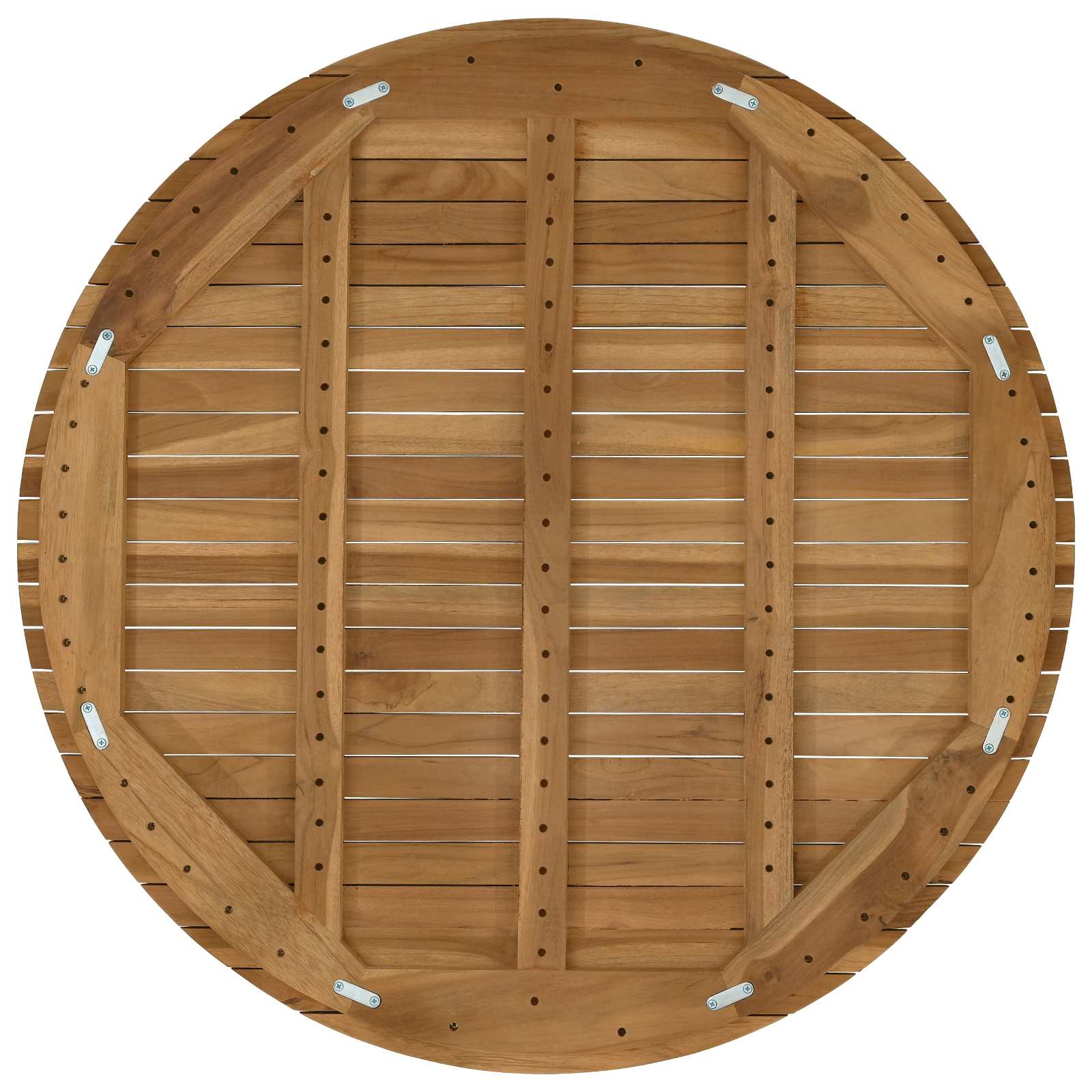 Plateau de table Ø 90 x 3,5 Rond Bois de teck massif Naturel - XIOS