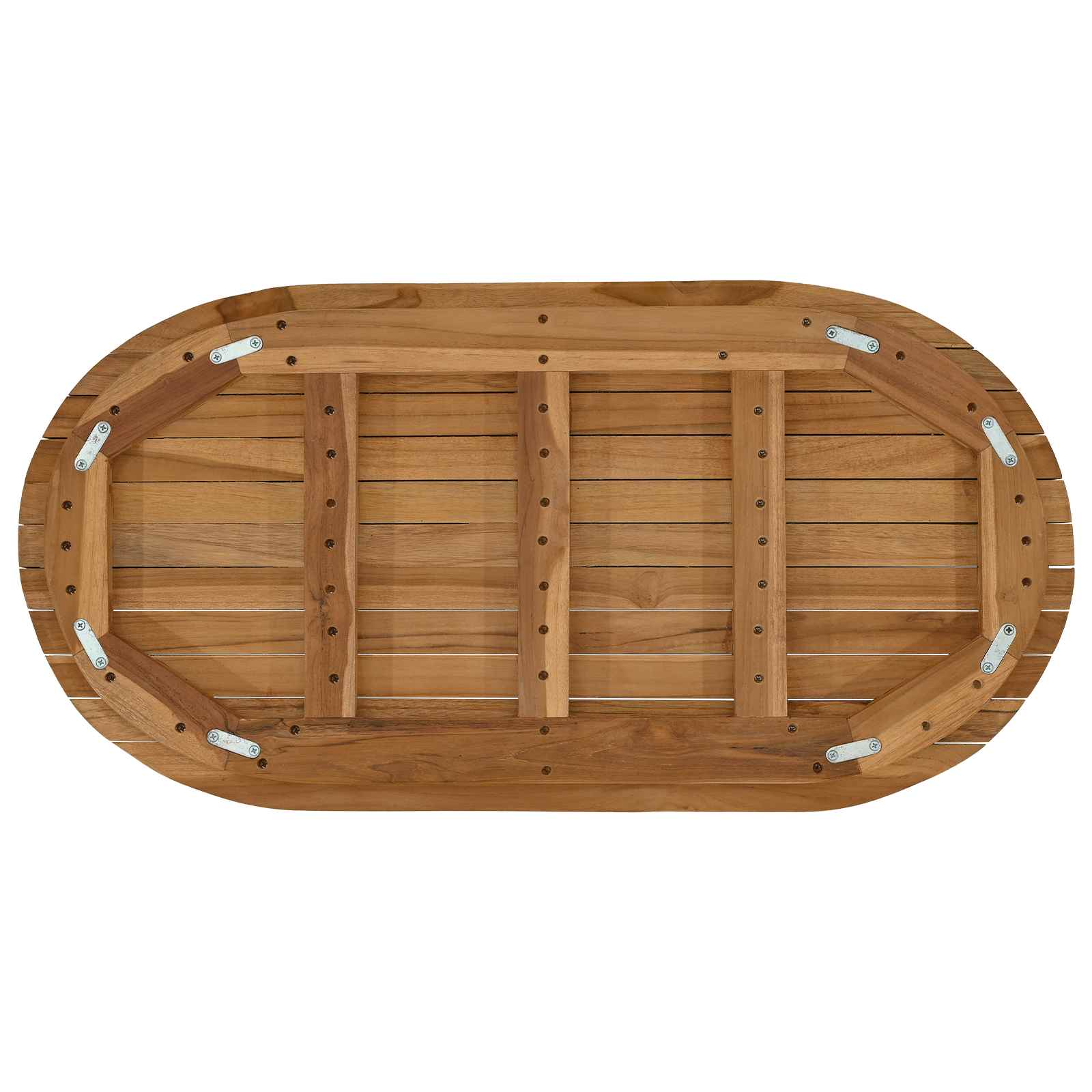 Plateau de table 80 x 40 x 3,5 cm ovale Bois de teck massif - XIOS