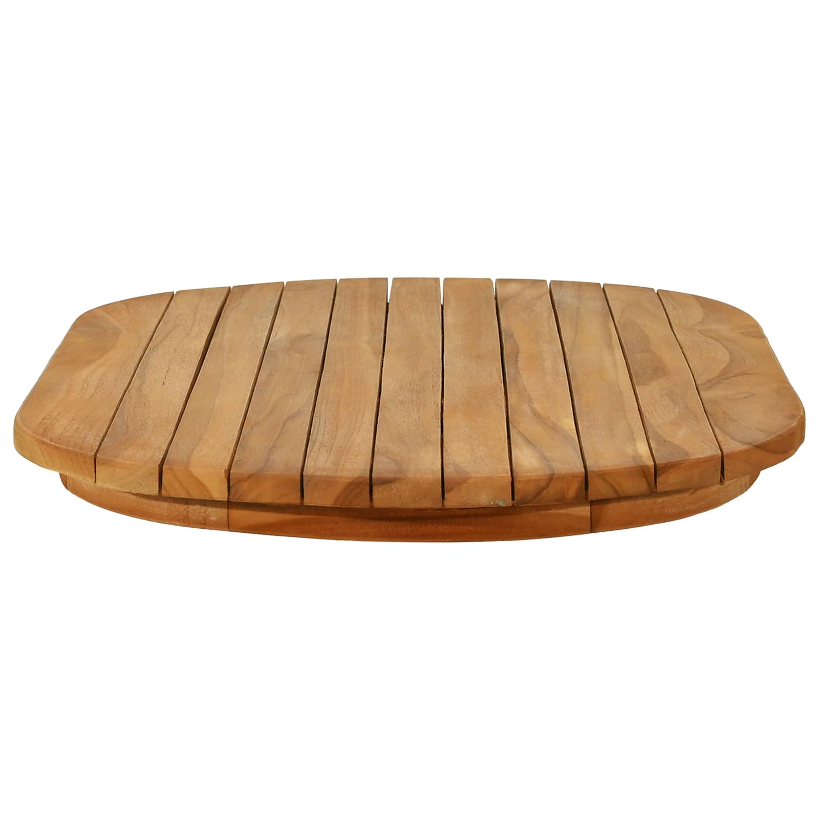 Plateau de table 80 x 40 x 3,5 cm ovale Bois de teck massif - XIOS
