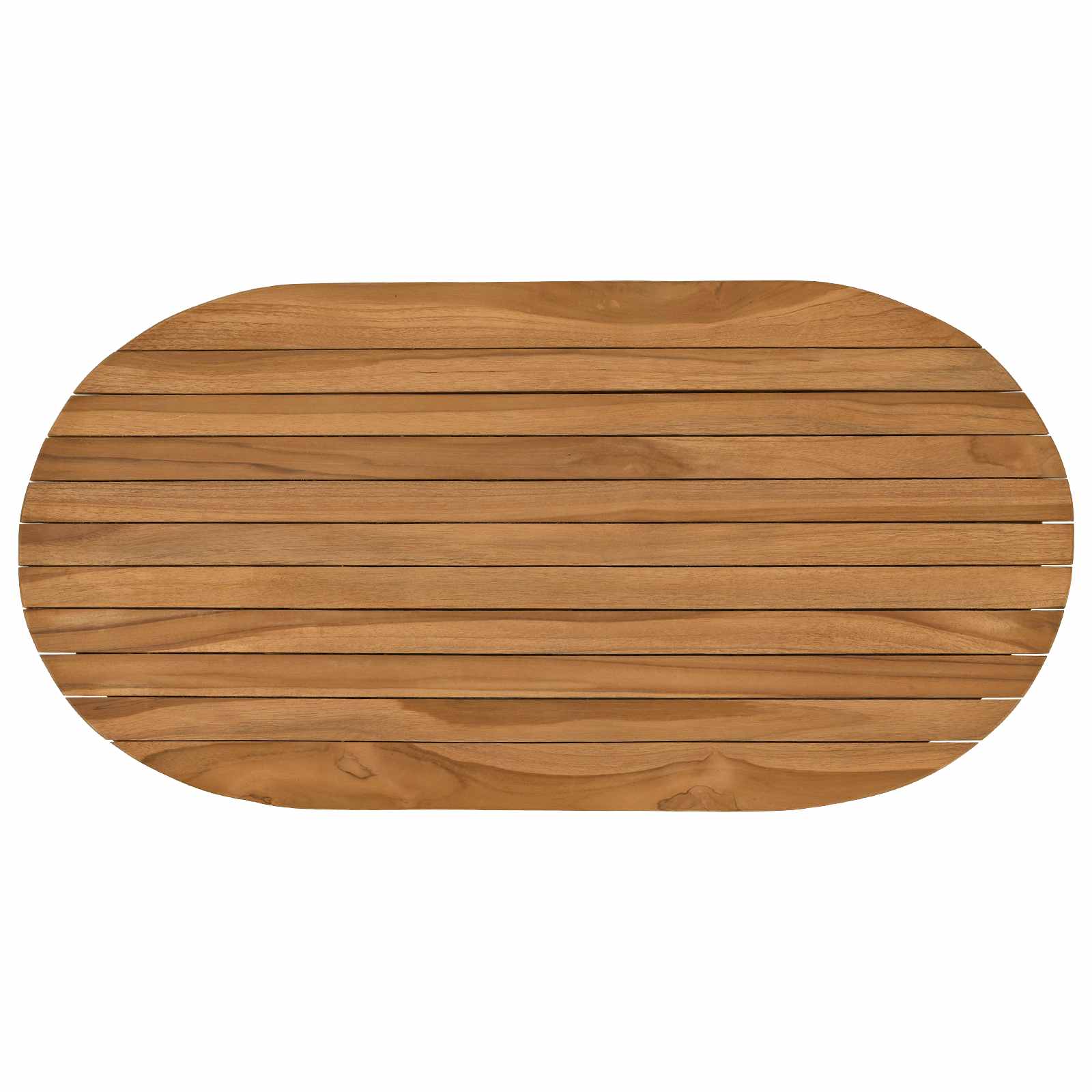 Plateau de table 80 x 40 x 3,5 cm ovale Bois de teck massif - XIOS