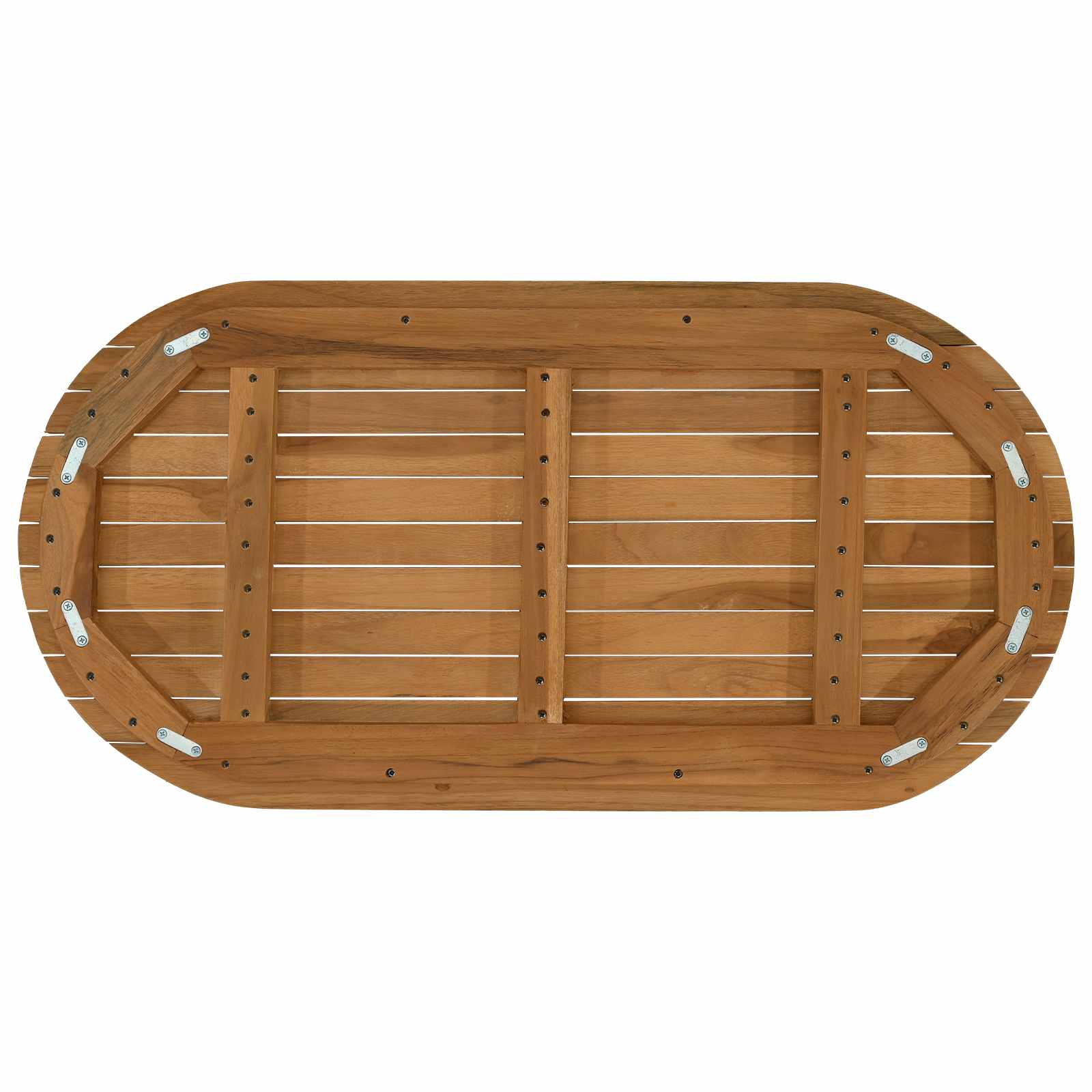 Plateau de table 90 x 45 x 3,5 cm ovale Bois de teck massif - XIOS
