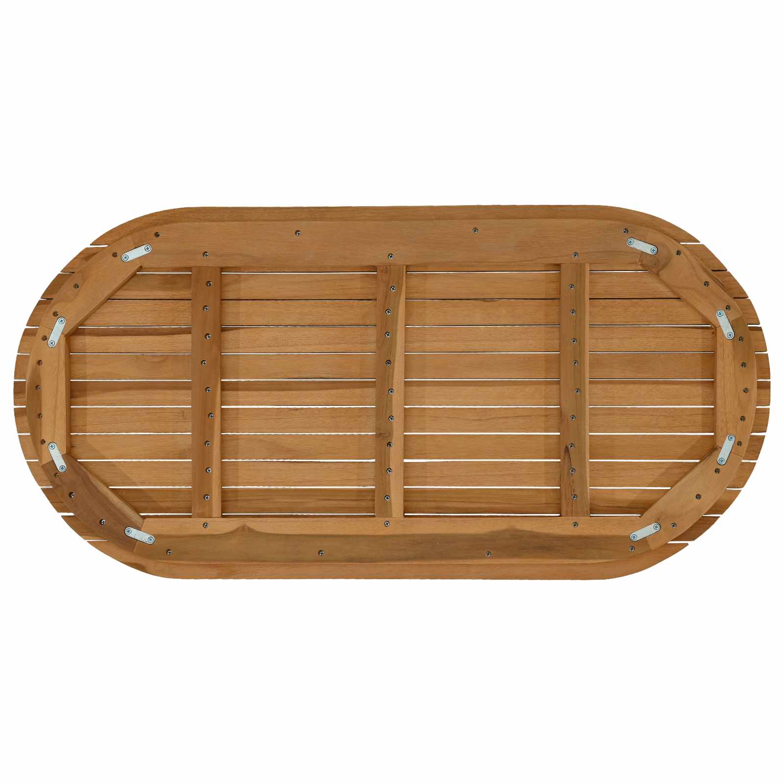 Plateau de table 100 x 50 x 3,5 cm ovale Bois de teck massif - XIOS